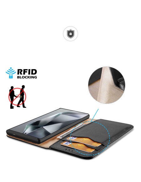 Etui Dux Ducis Hivo z klapką i blokadą RFID do Samsung Galaxy S24 Ultra - czarne Etui Dux Ducis Hivo z klapką i blokadą RFID do Samsung Galaxy S24 Ultra - czarne