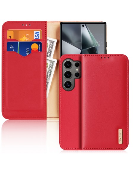Etui Dux Ducis Hivo z klapką i blokadą RFID do Samsung Galaxy S24 Ultra - czerwone Etui Dux Ducis Hivo z klapką i blokadą RFID do Samsung Galaxy S24 Ultra - czerwone