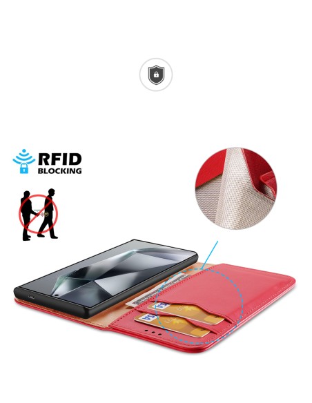Etui Dux Ducis Hivo z klapką i blokadą RFID do Samsung Galaxy S24 Ultra - czerwone Etui Dux Ducis Hivo z klapką i blokadą RFID do Samsung Galaxy S24 Ultra - czerwone