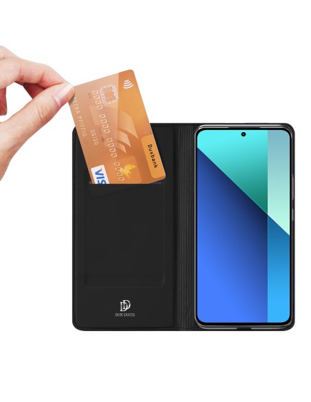 Etui Dux Ducis Skin Pro z klapką i miejscem na kartę na Xiaomi Redmi Note 13 4G - czarne Etui Dux Ducis Skin Pro z klapką i miejscem na kartę na Xiaomi Redmi Note 13 4G - czarne