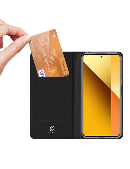 Etui Dux Ducis Skin Pro z klapką i miejscem na kartę na Xiaomi Redmi Note 13 5G - czarne Etui Dux Ducis Skin Pro z klapką i miejscem na kartę na Xiaomi Redmi Note 13 5G - czarne