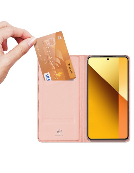 Etui Dux Ducis Skin Pro z klapką i miejscem na kartę na Xiaomi Redmi Note 13 5G - różowe Etui Dux Ducis Skin Pro z klapką i miejscem na kartę na Xiaomi Redmi Note 13 5G - różowe
