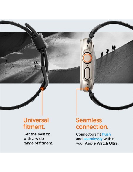 Pasek Spigen Rugged Band na Apple Watch 4/ 5/ 6/ 7/ 8/ 9/ SE/ Ultra 1/ 2 (42/ 44/ 45/ 49mm) - czarny mat