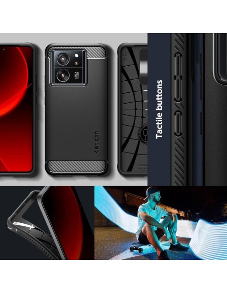 Etui Spigen Rugged Armor na Xiaomi 13T / 13T Pro - czarny mat Etui Spigen Rugged Armor na Xiaomi 13T / 13T Pro - czarny mat