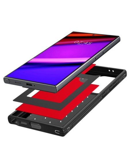 Etui Spigen Cryo Armor na Samsung Galaxy S24 Ultra - czarno-czerwone