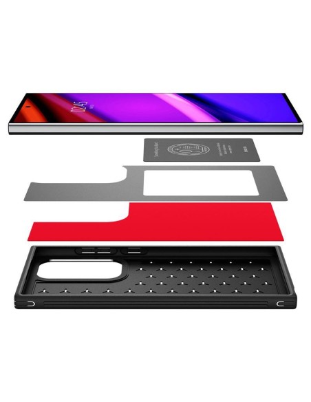 Etui Spigen Cryo Armor na Samsung Galaxy S24 Ultra - czarno-czerwone
