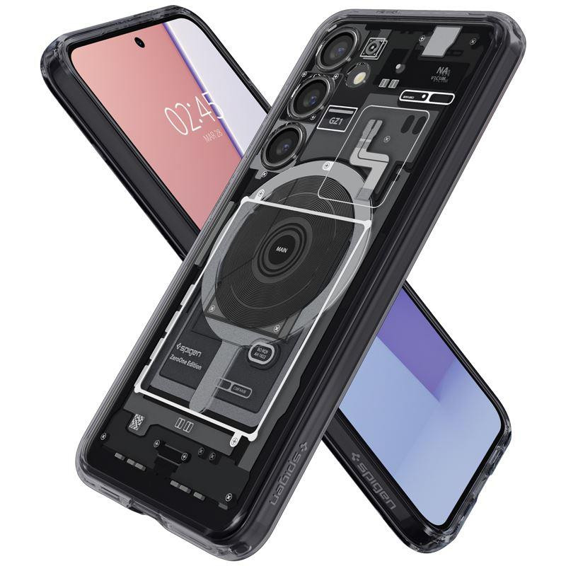 Etui Spigen Ultra Hybrid OneTap Ring z MagSafe na Samsung Galaxy S24 - przezroczyste (wzór Zero One) Etui Spigen Ultra Hybrid OneTap Ring z MagSafe na Samsung Galaxy S24 - przezroczyste (wzór Zero One)