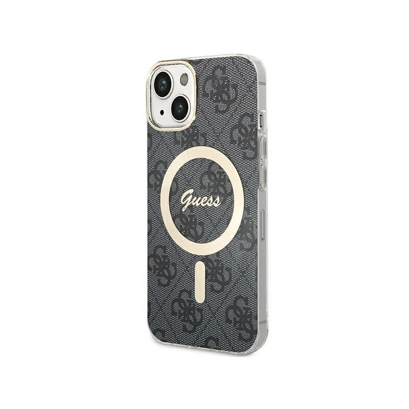 Etui Guess 4G MagSafe na iPhone 15 Plus / 14 Plus - czarne Etui Guess 4G MagSafe na iPhone 15 Plus / 14 Plus - czarne