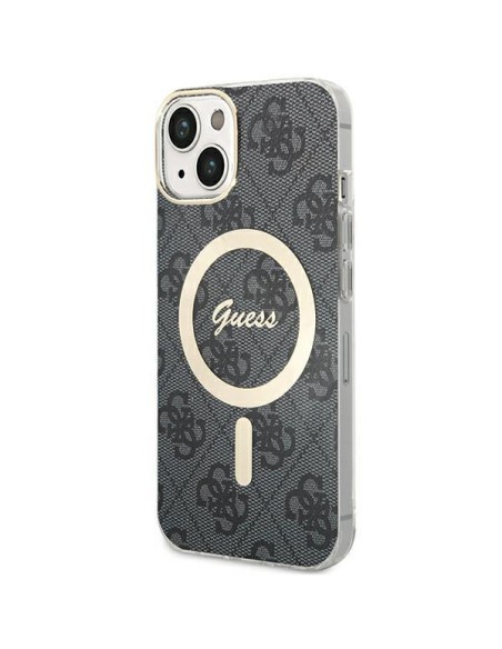 Etui Guess 4G MagSafe na iPhone 15 Plus / 14 Plus - czarne Etui Guess 4G MagSafe na iPhone 15 Plus / 14 Plus - czarne