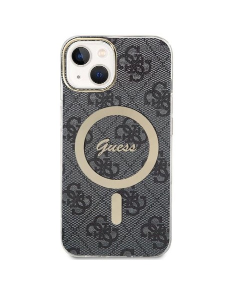 Etui Guess 4G MagSafe na iPhone 15 Plus / 14 Plus - czarne Etui Guess 4G MagSafe na iPhone 15 Plus / 14 Plus - czarne