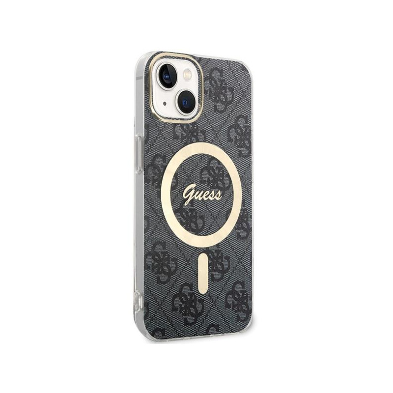 Etui Guess 4G MagSafe na iPhone 15 Plus / 14 Plus - czarne