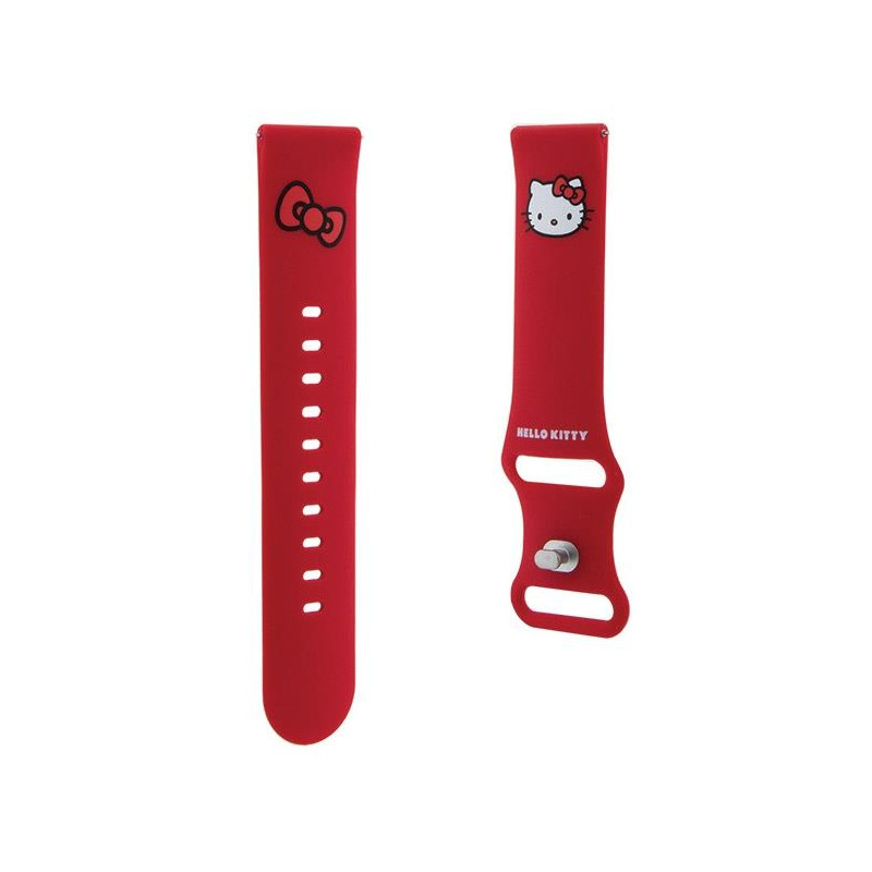Pasek Hello Kitty Silicone Kitty Head uniwersalny 22mm - czerwony