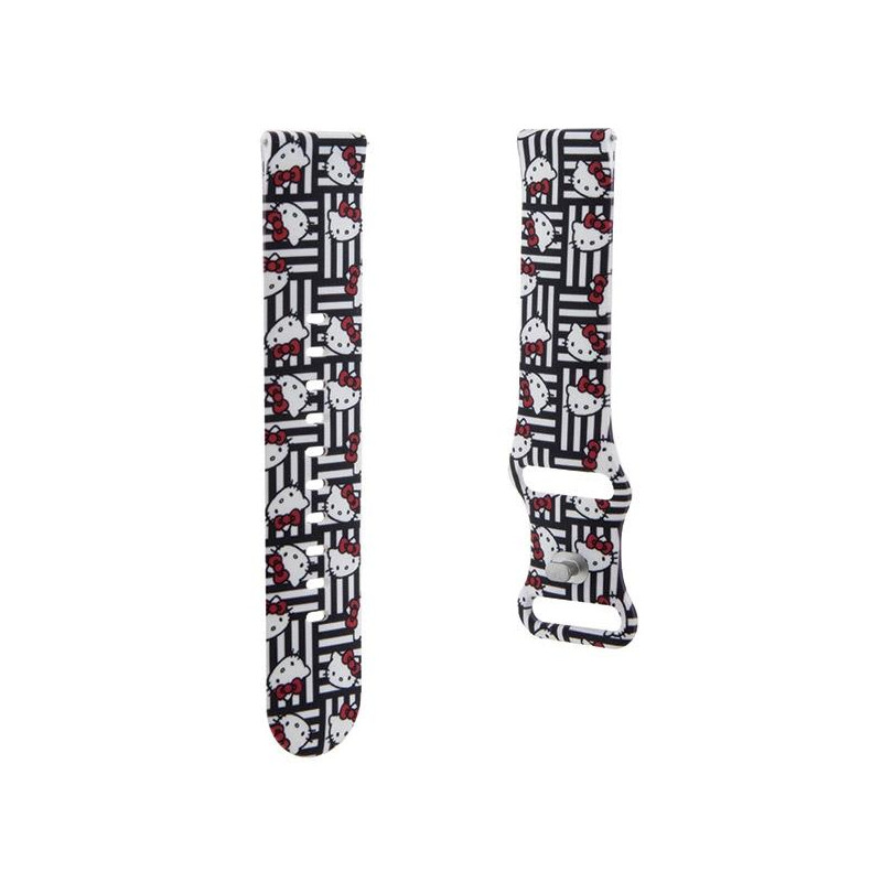 Pasek Hello Kitty Silicone Heads & Stripes uniwersalny 22mm - czarny