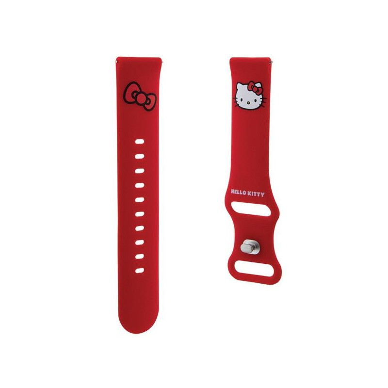 Pasek Hello Kitty Silicone Kitty Head uniwersalny 20mm - czerwony