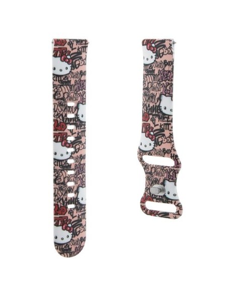 Pasek Hello Kitty Silicone Tags Graffiti uniwersalny 20mm - różowy Pasek Hello Kitty Silicone Tags Graffiti uniwersalny 20mm - różowy
