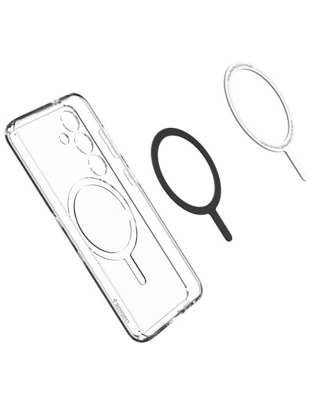 Etui Spigen Crystal Hybrid OneTap Ring z MagSafe na Samsung Galaxy S24 - przezroczysto-białe Etui Spigen Crystal Hybrid OneTap Ring z MagSafe na Samsung Galaxy S24 - przezroczysto-białe
