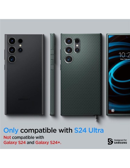 Etui Spigen Liquid Air na Samsung Galaxy S24 Ultra - ciemnozielone