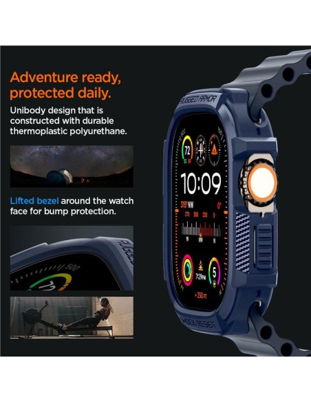 Etui Spigen Rugged Armor na Apple Watch Ultra 1 / 2 (49 mm) - granatowe Etui Spigen Rugged Armor na Apple Watch Ultra 1 / 2 (49 mm) - granatowe