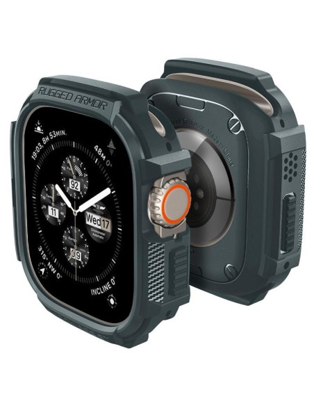 Etui Spigen Rugged Armor na Apple Watch Ultra 1 / 2 (49 mm) - ciemnozielone Etui Spigen Rugged Armor na Apple Watch Ultra 1 / 2 (49 mm) - ciemnozielone