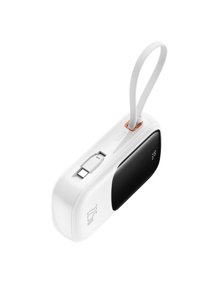 Powerbank Baseus Qpow Pro+ 20000mAh 22.5W z wbudowanym kablem USB-C i wyświetlaczem - biały Powerbank Baseus Qpow Pro+ 20000mAh 22.5W z wbudowanym kablem USB-C i wyświetlaczem - biały