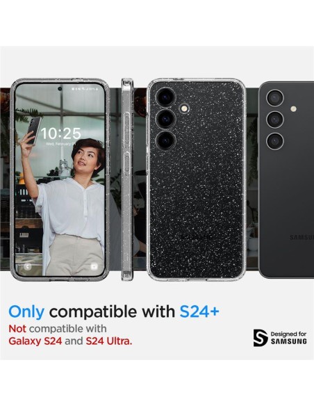 Etui Spigen Liquid Crystal na Samsung Galaxy S24+ - przezroczysto-brokatowe