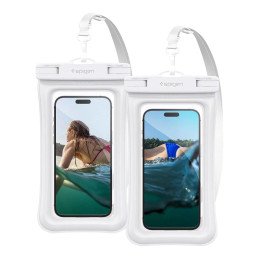 Etui Spigen Aqua Shield A610 wodoodporne unoszące się na wodzie - białe 2 szt.