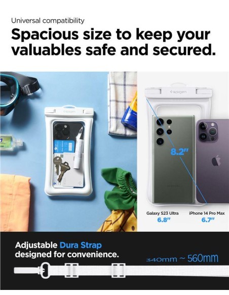 Etui Spigen Aqua Shield A610 wodoodporne unoszące się na wodzie - białe 2 szt.