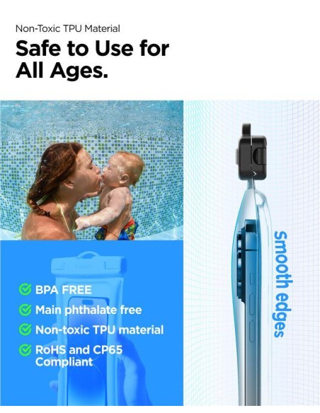 Etui Spigen Aqua Shield A610 wodoodporne unoszące się na wodzie - białe 2 szt.