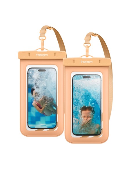 Etui Spigen Aqua Shield A601 wodoodporne IPX8 - pomarańczowe 2 szt.