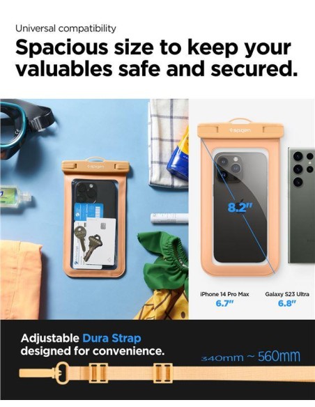 Etui Spigen Aqua Shield A601 wodoodporne IPX8 - pomarańczowe 2 szt.