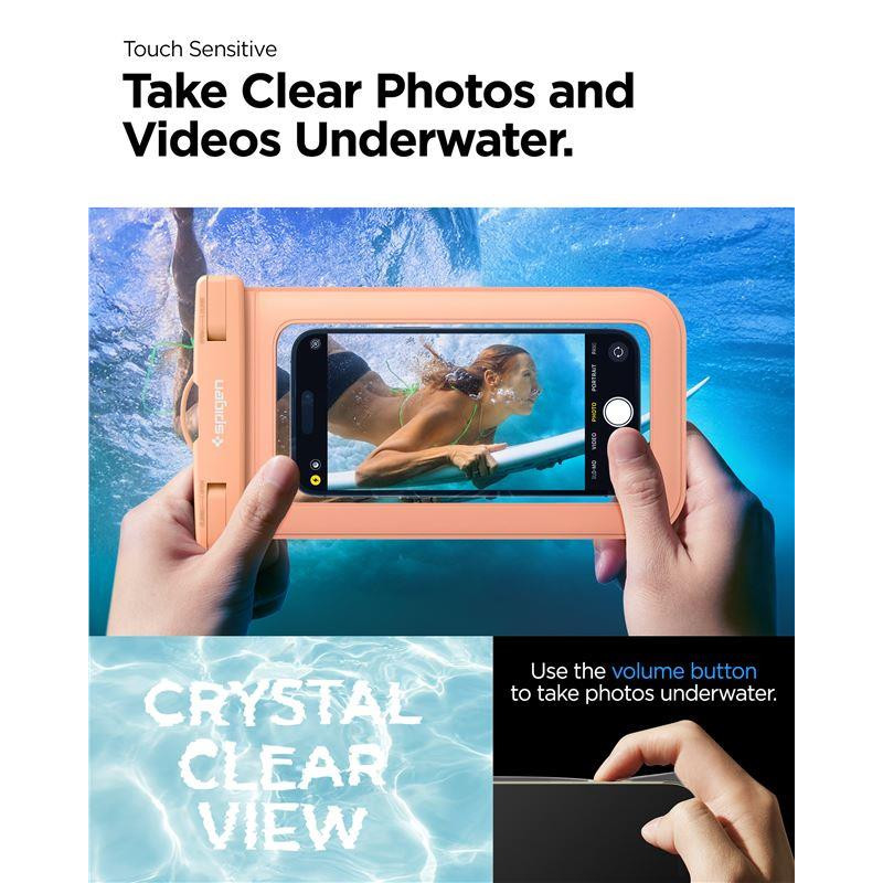 Etui Spigen Aqua Shield A601 wodoodporne IPX8 - pomarańczowe 2 szt.