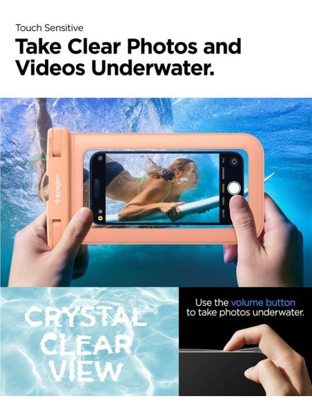 Etui Spigen Aqua Shield A601 wodoodporne IPX8 - pomarańczowe 2 szt.