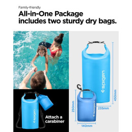 Torba Spigen Aqua Shield A630 wodoodporna 20 l + torba 2 l - niebieska