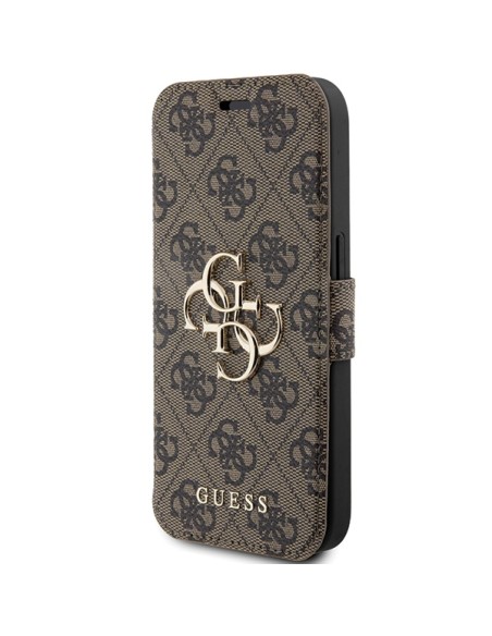 Etui Guess 4G Metal Logo na iPhone 15 Pro - brązowe Etui Guess 4G Metal Logo na iPhone 15 Pro - brązowe