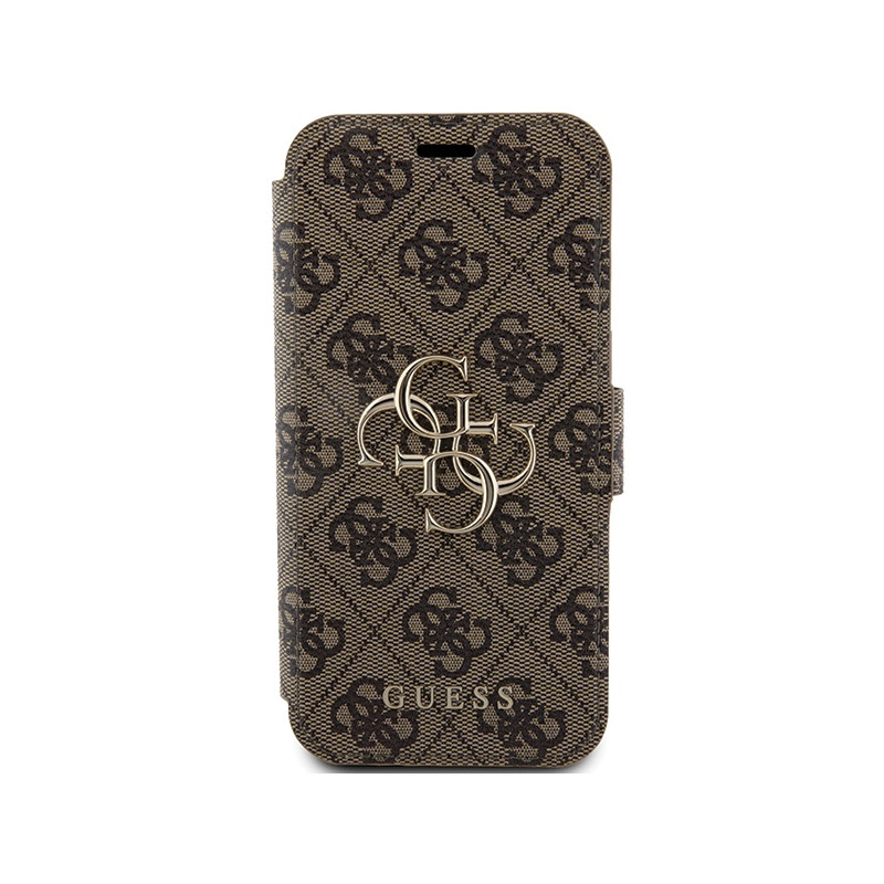 Etui Guess 4G Metal Logo na iPhone 15 Pro - brązowe