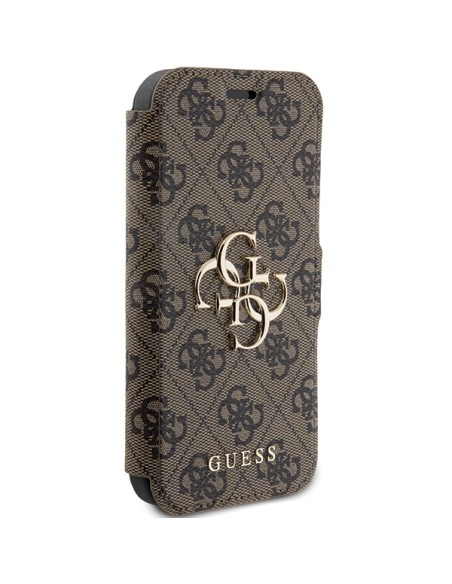 Etui Guess 4G Metal Logo na iPhone 15 Pro - brązowe Etui Guess 4G Metal Logo na iPhone 15 Pro - brązowe