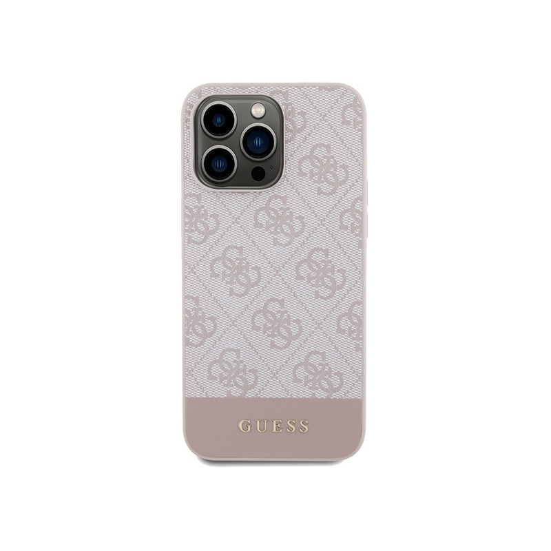 Etui Guess 4G Stripe Collection na iPhone 14 Pro - różowe