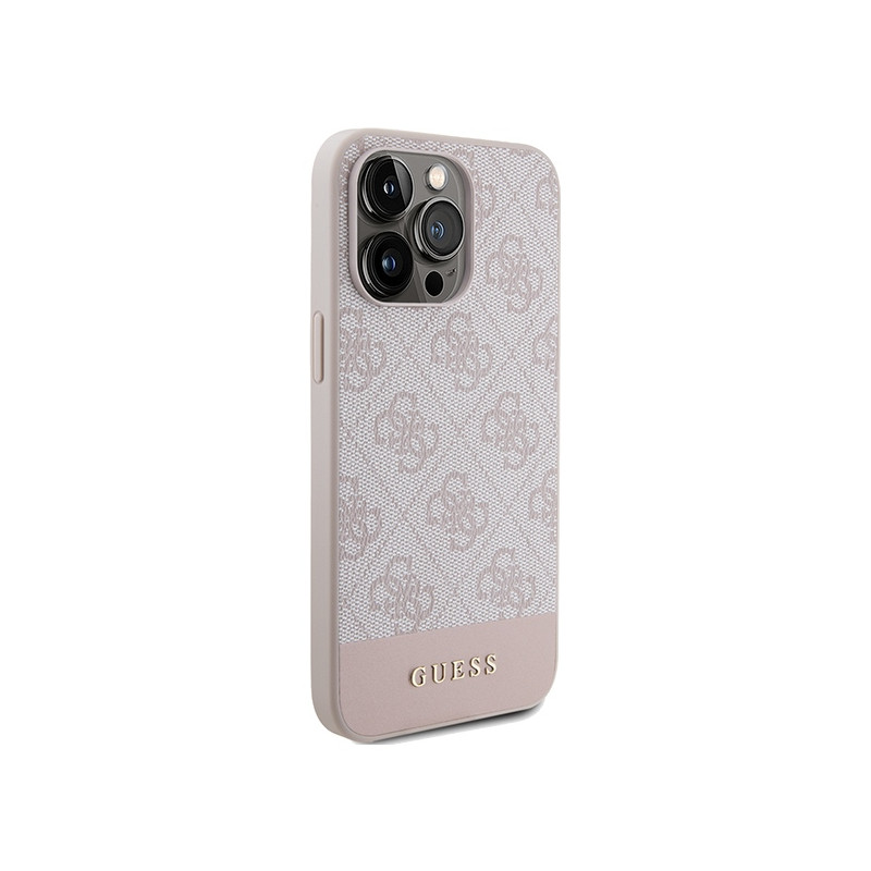 Etui Guess 4G Stripe Collection na iPhone 14 Pro - różowe