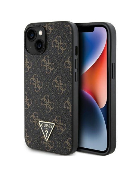 Etui Guess 4G Triangle Metal Logo na iPhone 14 / 15 / 13 - czarne Etui Guess 4G Triangle Metal Logo na iPhone 14 / 15 / 13 - czarne
