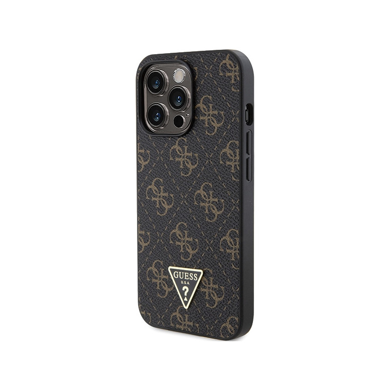 Etui Guess 4G Triangle Metal Logo na iPhone 14 Pro Max - czarne