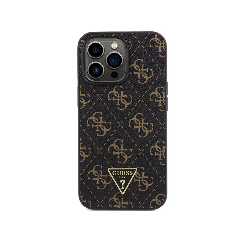 Etui Guess 4G Triangle Metal Logo na iPhone 14 Pro Max - czarne