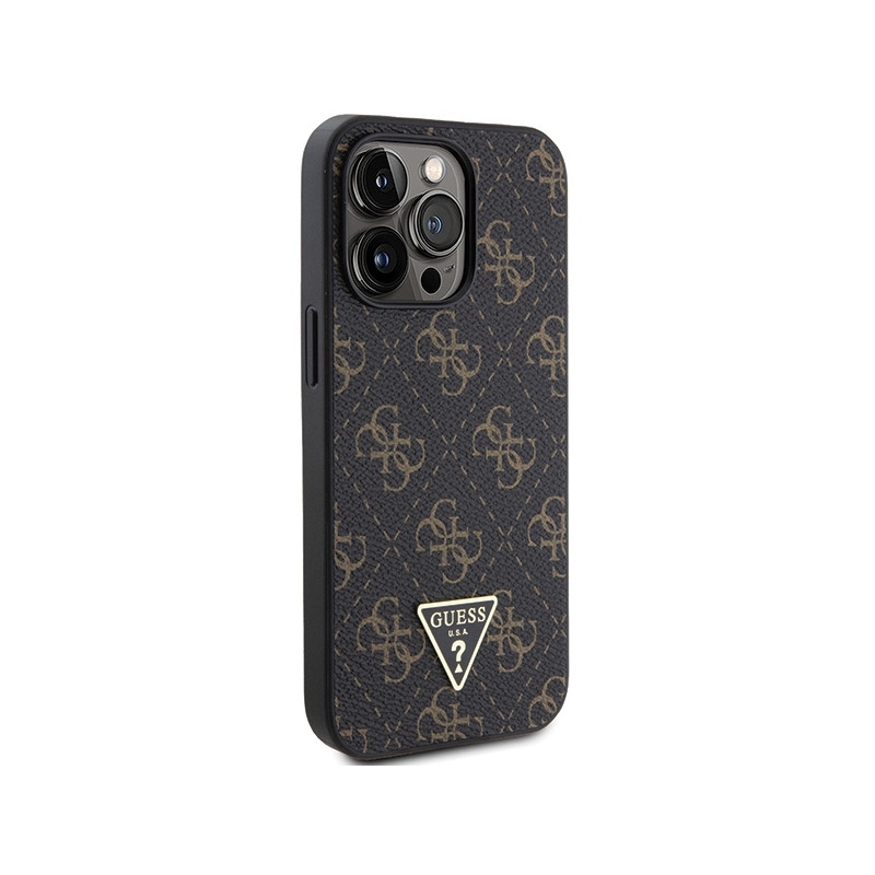Etui Guess 4G Triangle Metal Logo na iPhone 14 Pro Max - czarne