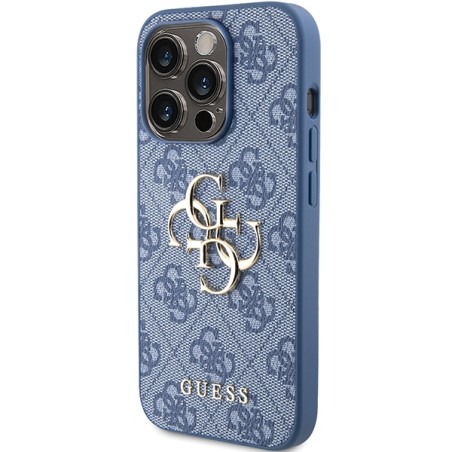 Etui Guess 4G Big Metal Logo na iPhone 15 Pro - niebieskie Etui Guess 4G Big Metal Logo na iPhone 15 Pro - niebieskie
