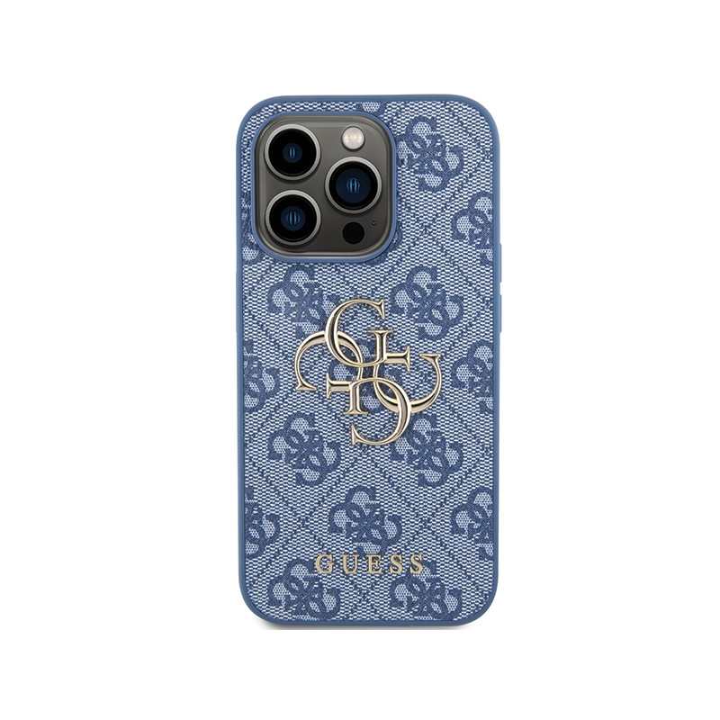 Etui Guess 4G Big Metal Logo na iPhone 15 Pro - niebieskie