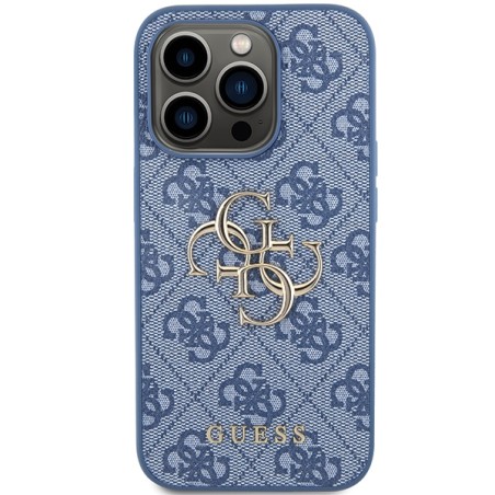 Etui Guess 4G Big Metal Logo na iPhone 15 Pro - niebieskie Etui Guess 4G Big Metal Logo na iPhone 15 Pro - niebieskie