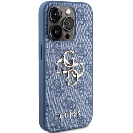 Etui Guess 4G Big Metal Logo na iPhone 15 Pro - niebieskie Etui Guess 4G Big Metal Logo na iPhone 15 Pro - niebieskie
