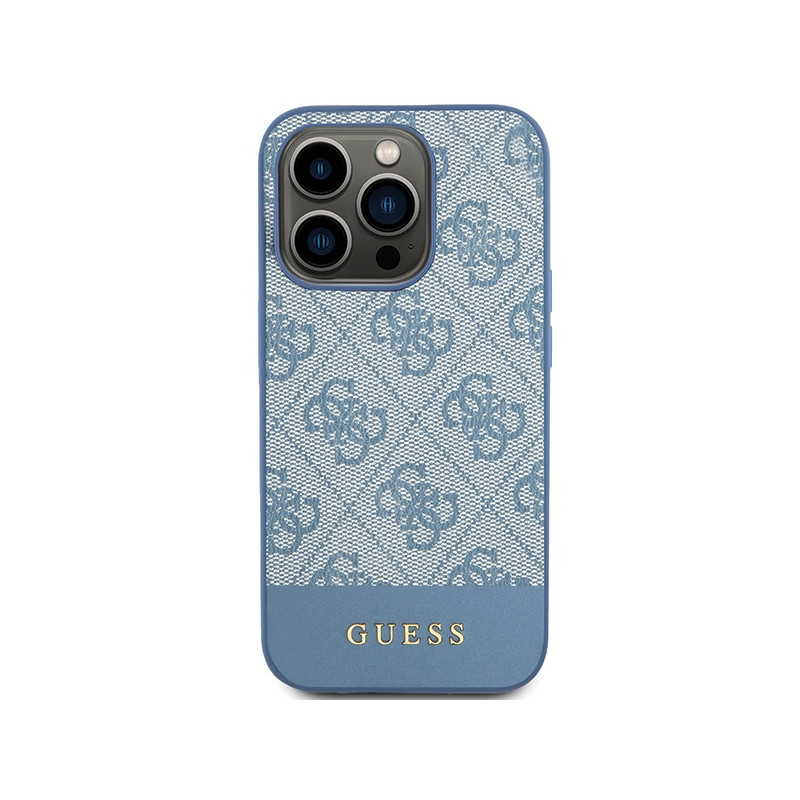 Etui Guess 4G Stripe Collection na iPhone 15 Pro - niebieskie