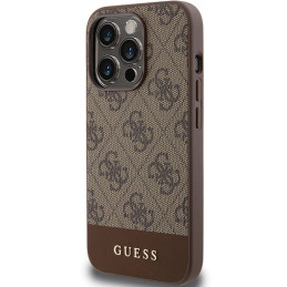 Etui Guess 4G Stripe Collection na iPhone 15 Pro - brązowe