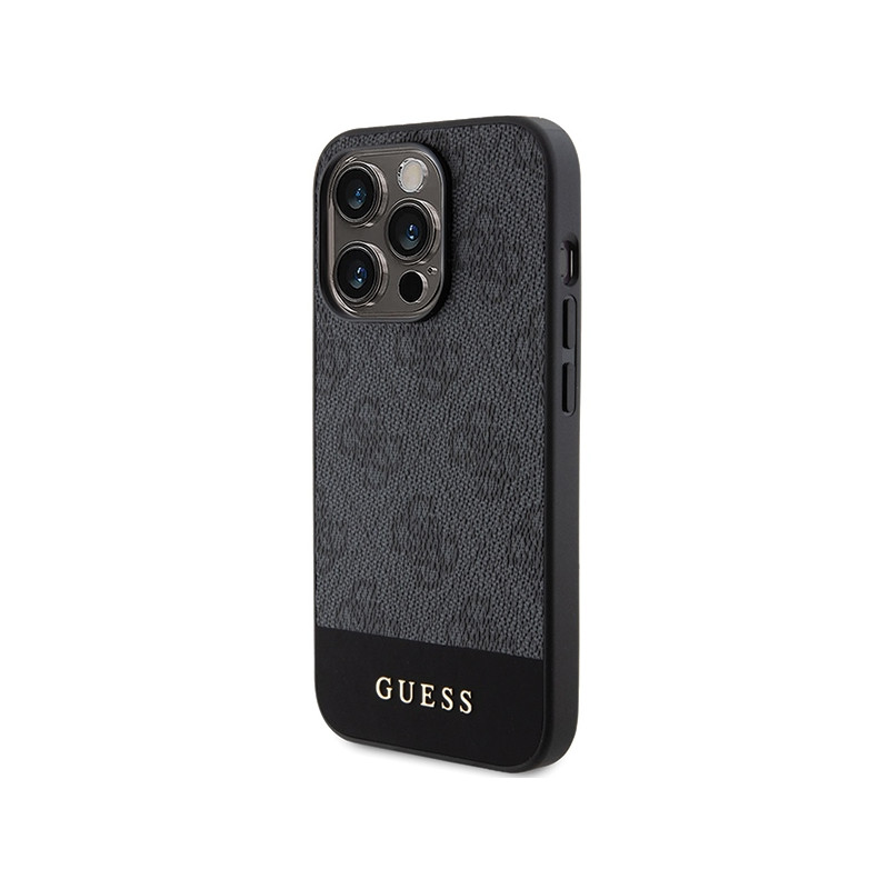 Etui Guess 4G Stripe Collection na iPhone 15 Pro - szare