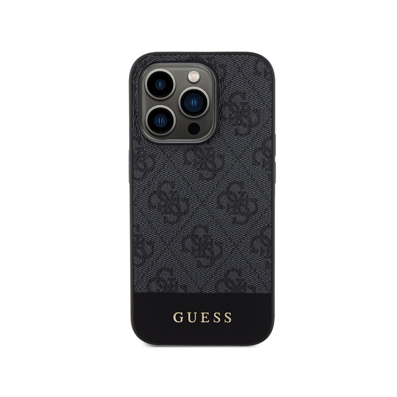 Etui Guess 4G Stripe Collection na iPhone 15 Pro - szare